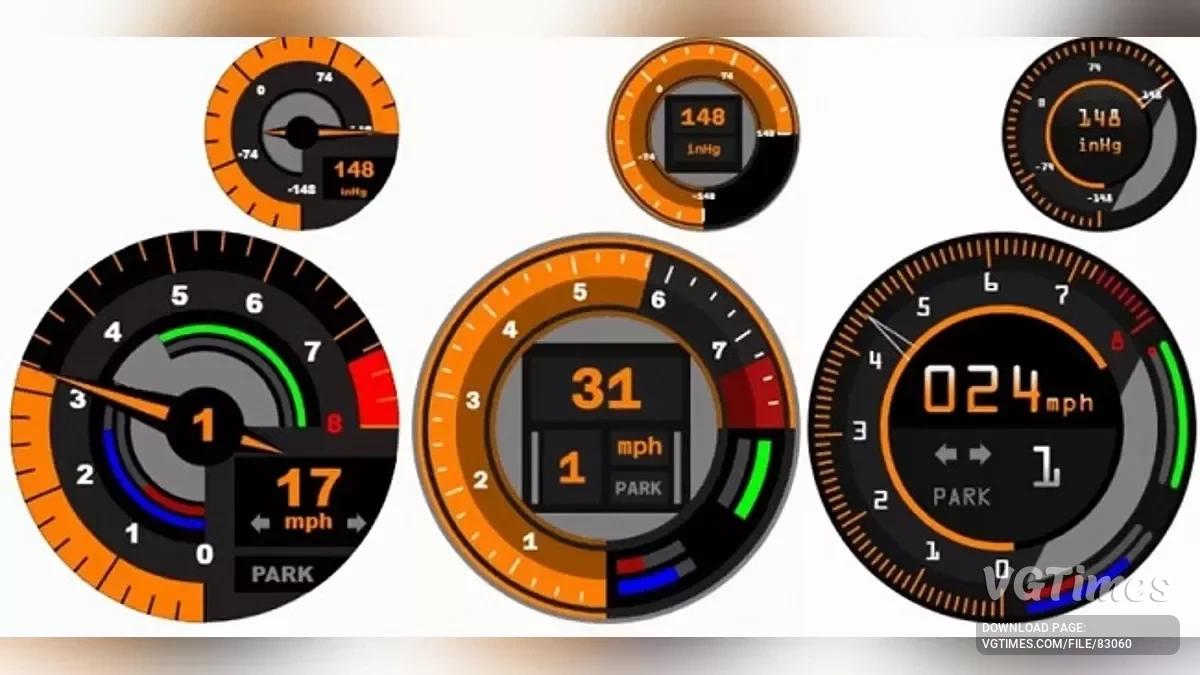 BeamNG.drive — Кастомні тахометри та манометри тиску v3.1.0 (0.35.x)