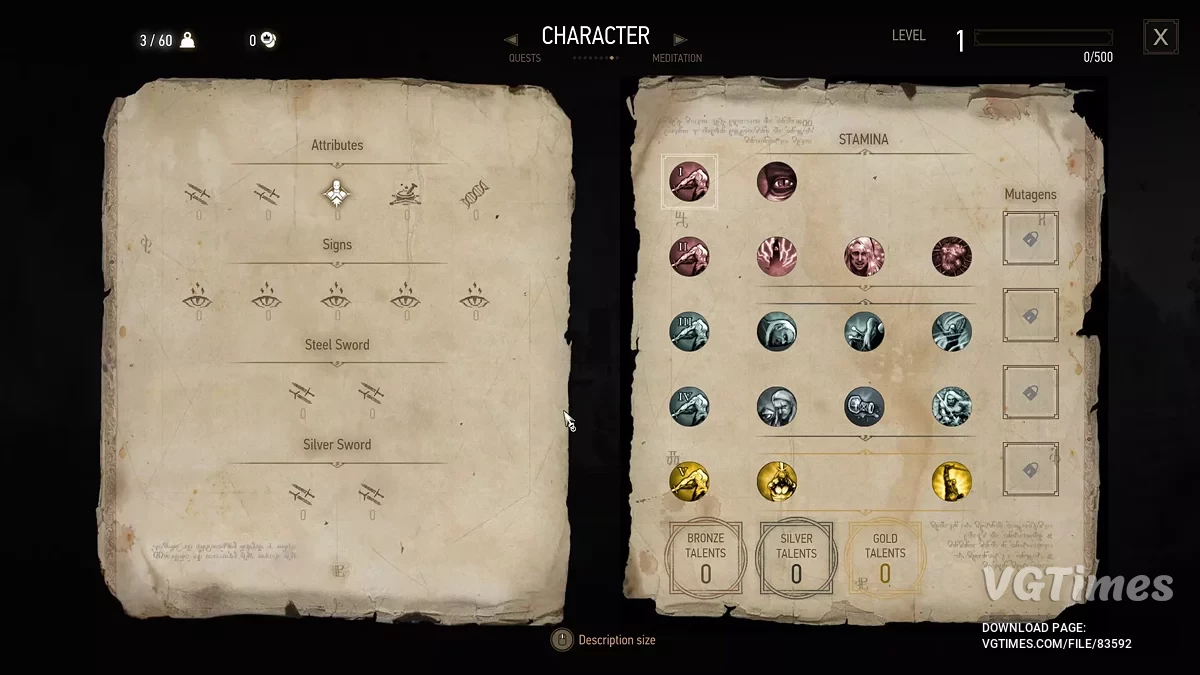 The Witcher 3: Wild Hunt - Complete Edition — "Witcher 1" Yetenek Ağacı