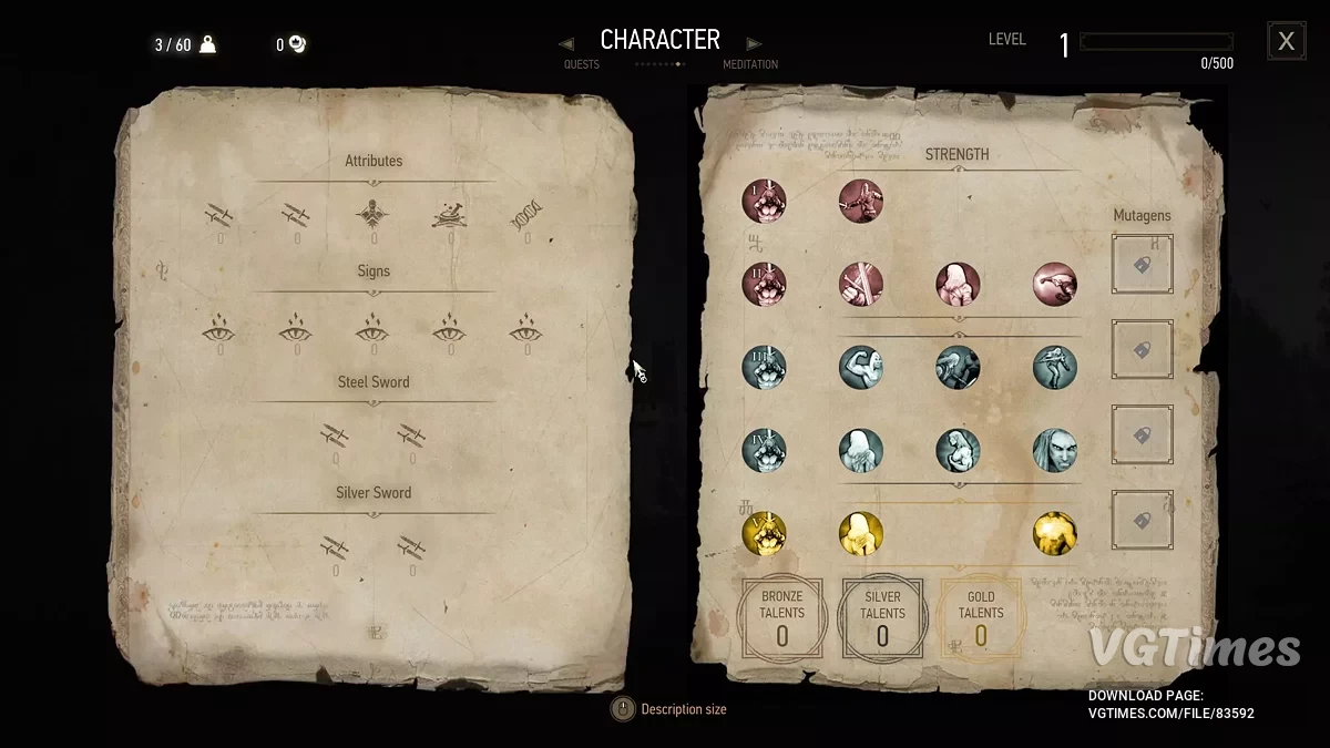 The Witcher 3: Wild Hunt - Complete Edition — "Witcher 1" Yetenek Ağacı