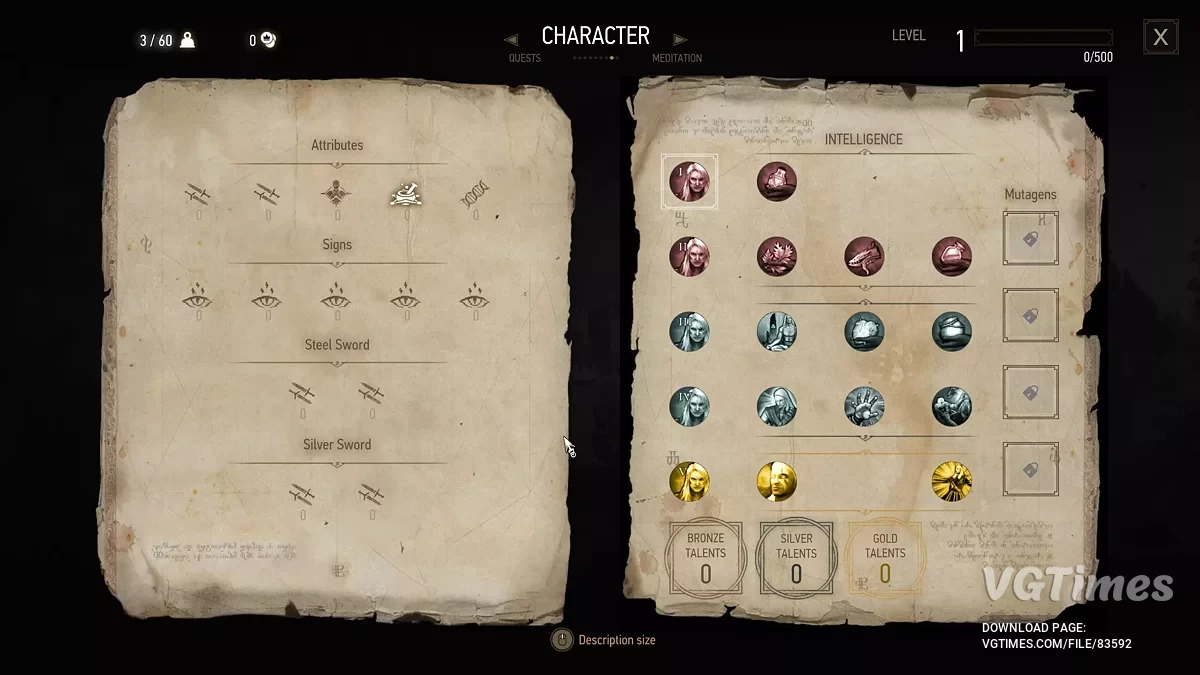 The Witcher 3: Wild Hunt - Complete Edition — "Witcher 1" Yetenek Ağacı