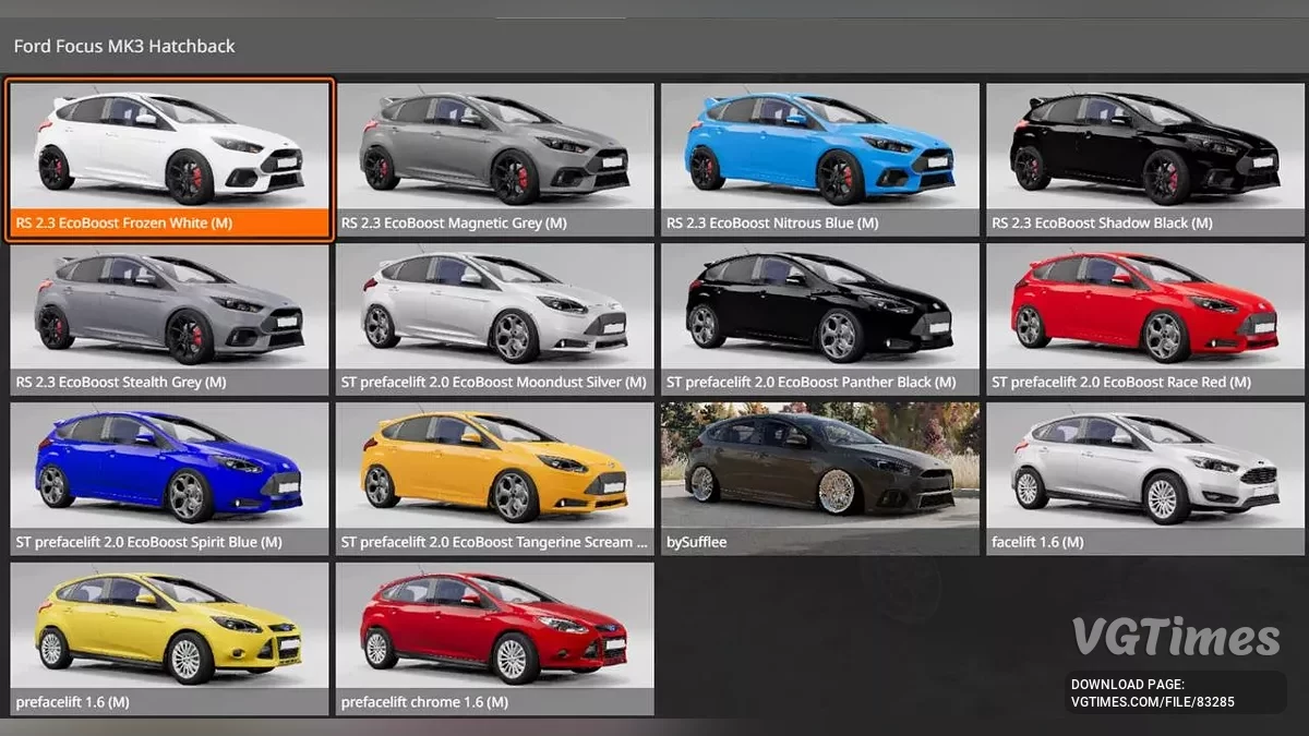 BeamNG.drive — Ford Focus RS Güncellemesi (0.35.x)