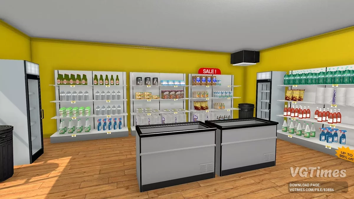 Supermarket Simulator — Nivel máximo con estantes completamente llenos