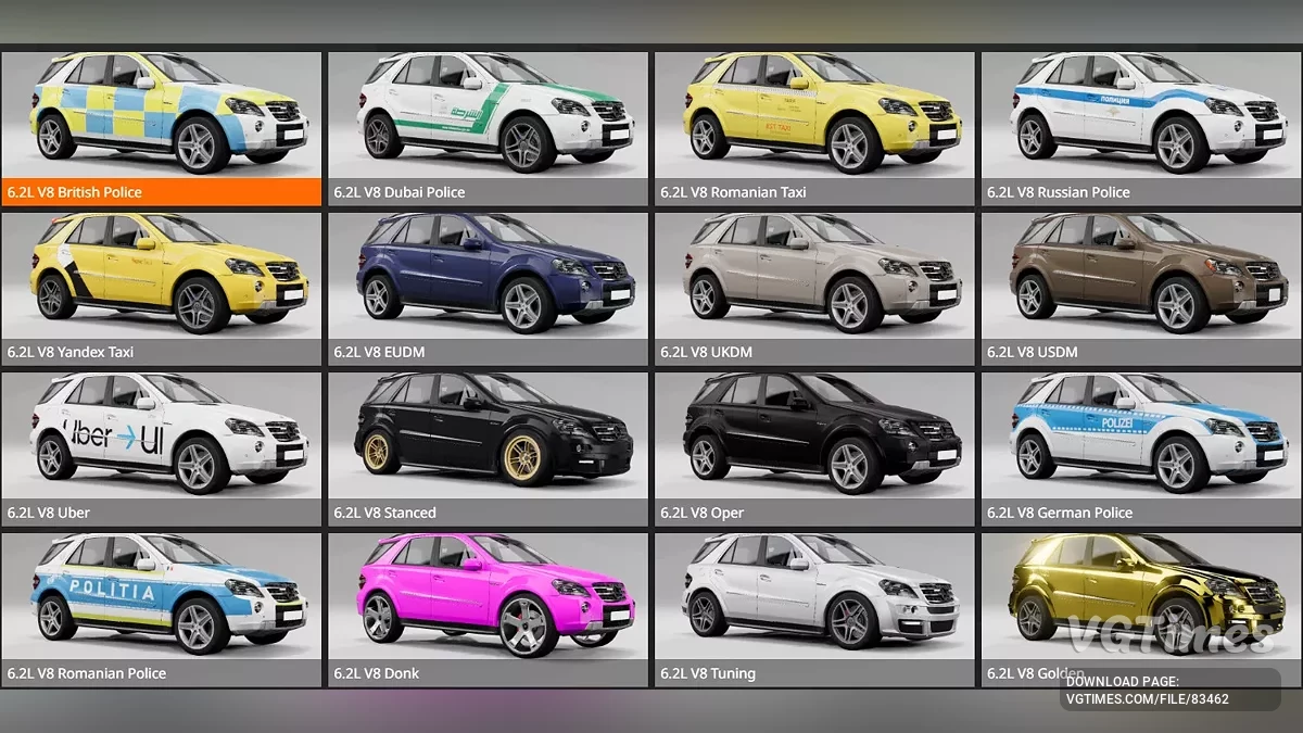 BeamNG.drive — Mercedes-Benz ML-Class 2008-2011 v1.1 (0.35.x)