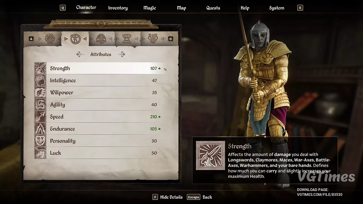 The Elder Scrolls 4: Oblivion Remastered — Habilidades y características ilimitadas