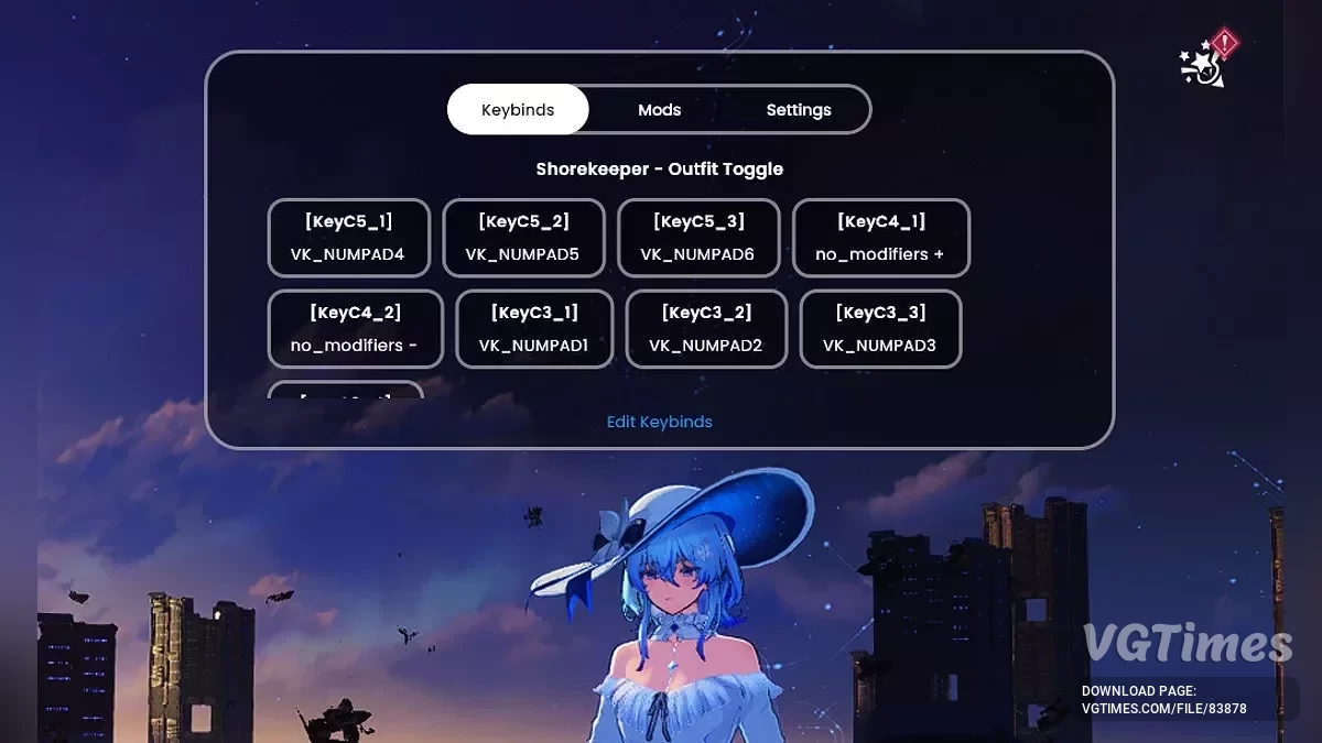 Wuthering Waves — Менеджер модів No Reload (Вибір шкіри)