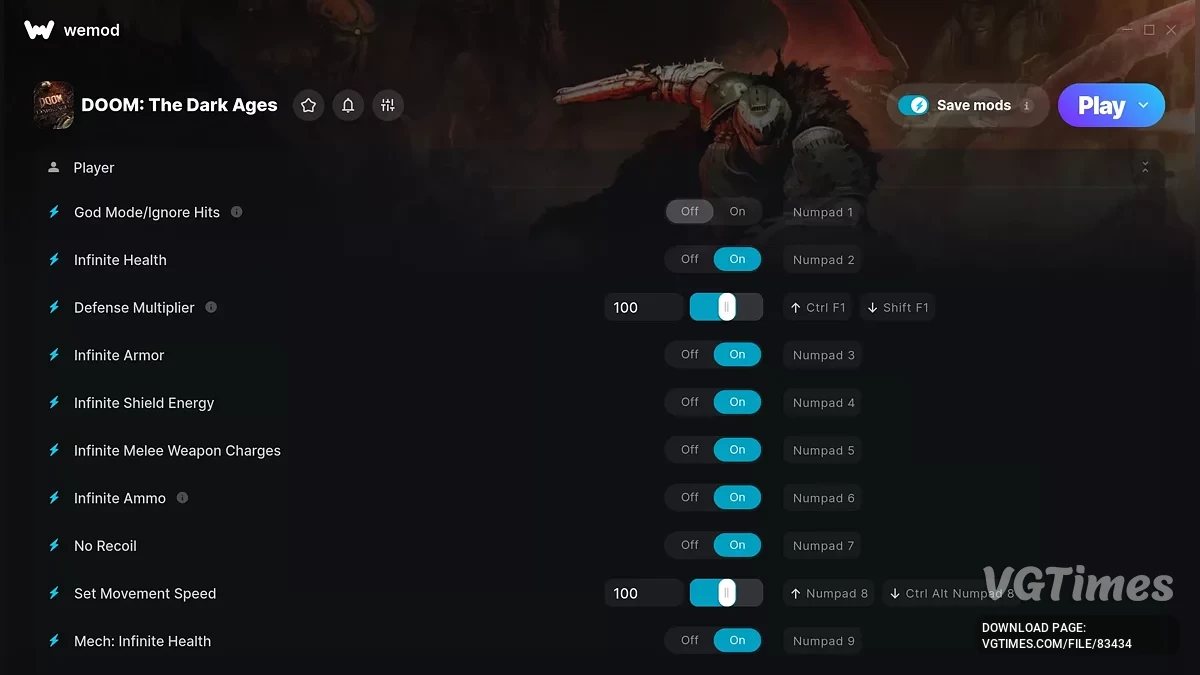 Doom: The Dark Ages — Трейнер (+18)