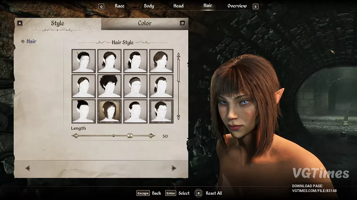 The Elder Scrolls 4: Oblivion Remastered — Покращена чілка та довжина "Придворної" зачіски