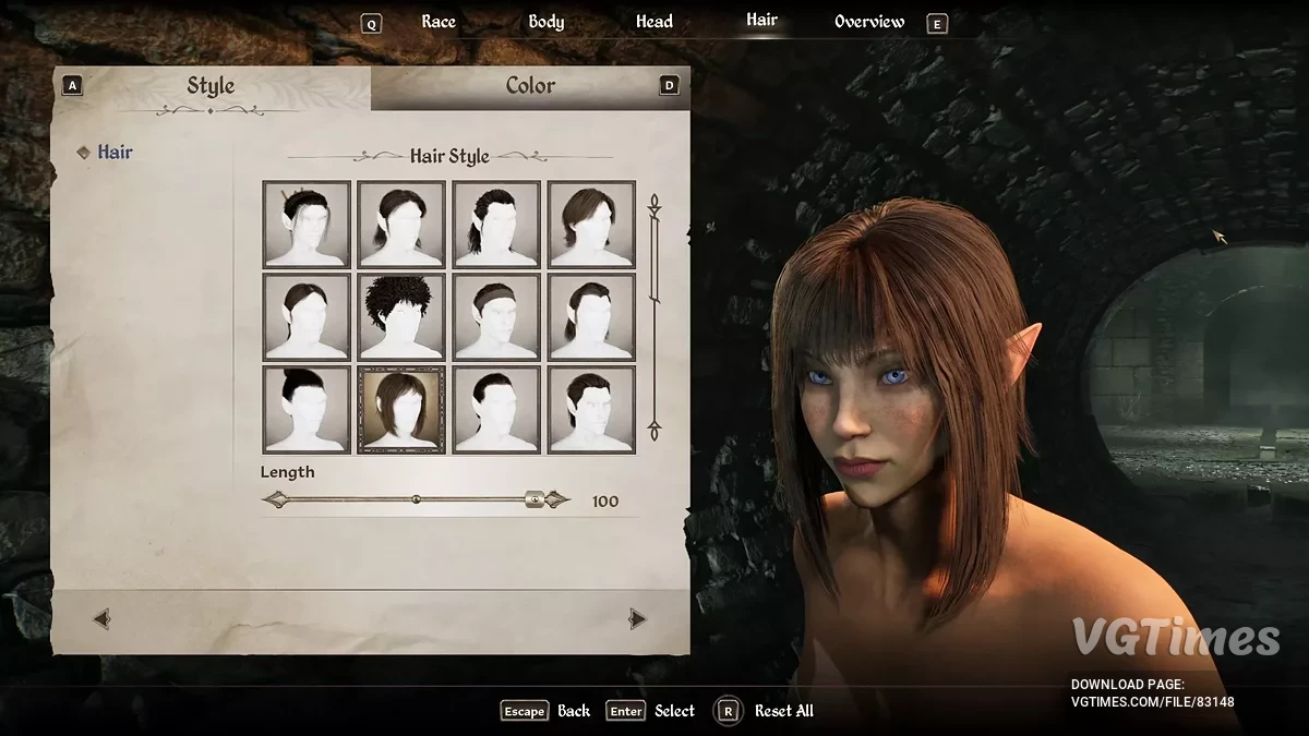 The Elder Scrolls 4: Oblivion Remastered — Покращена чілка та довжина "Придворної" зачіски