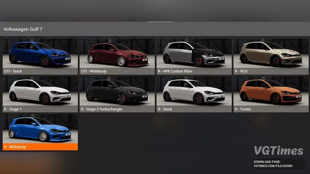 BeamNG.drive — Фольксваген Гольф MK7 R, GTI, APR, Widebody