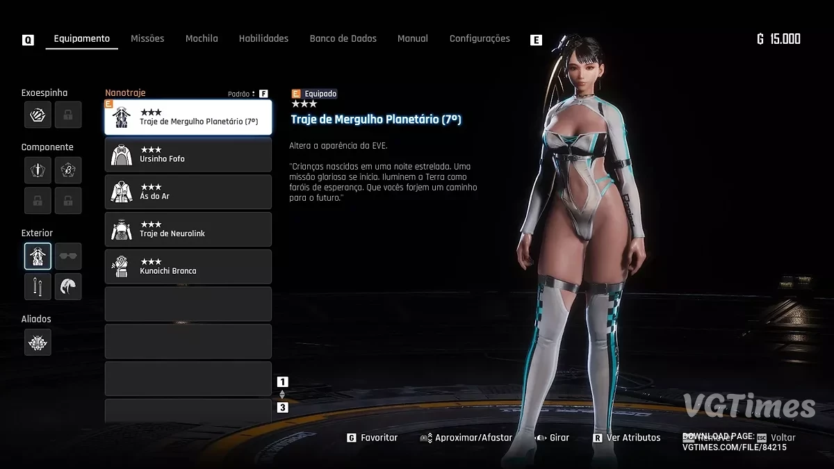 Stellar Blade — DOA XVV Oyunundan Lipstream Beyaz ve Siyah Kostüm