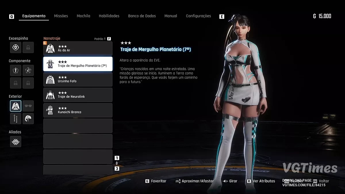 Stellar Blade — DOA XVV Oyunundan Lipstream Beyaz ve Siyah Kostüm