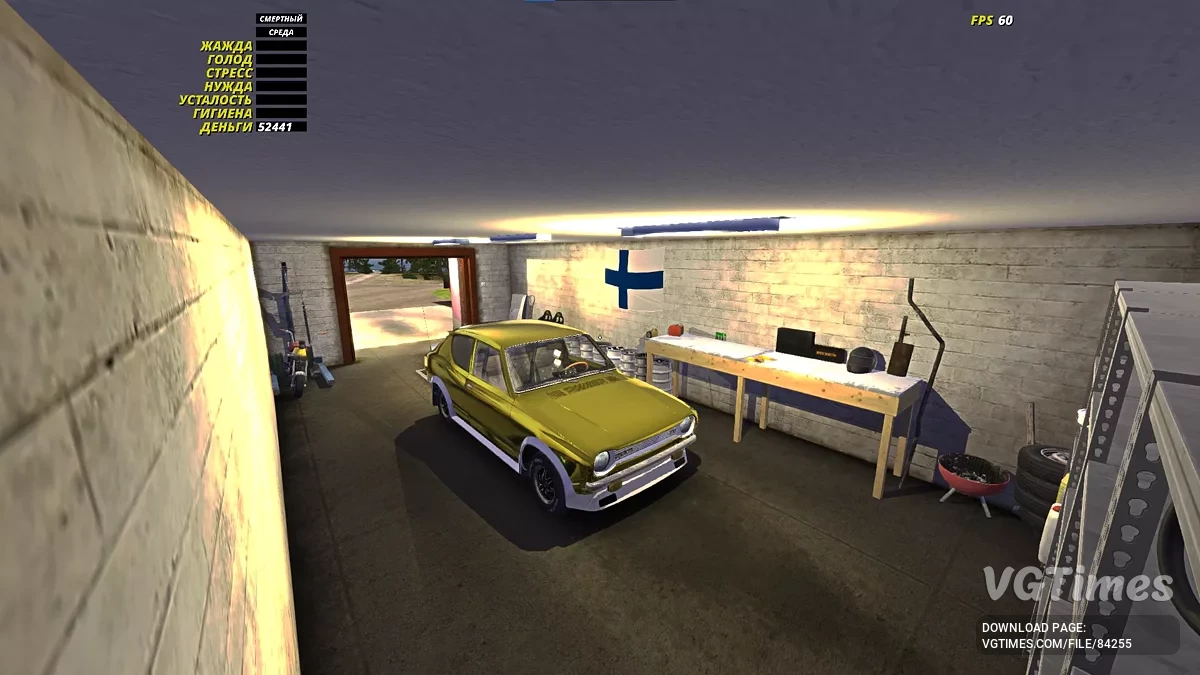 My Summer Car — Satsuma en el montaje de rally-racing con piezas GT, trama intacta