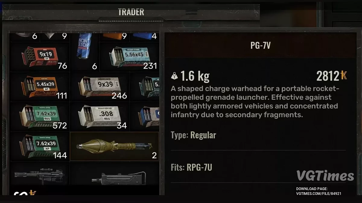 S.T.A.L.K.E.R. 2: Heart of Chornobyl — Los comerciantes venden cartuchos de calibre 7,62x39