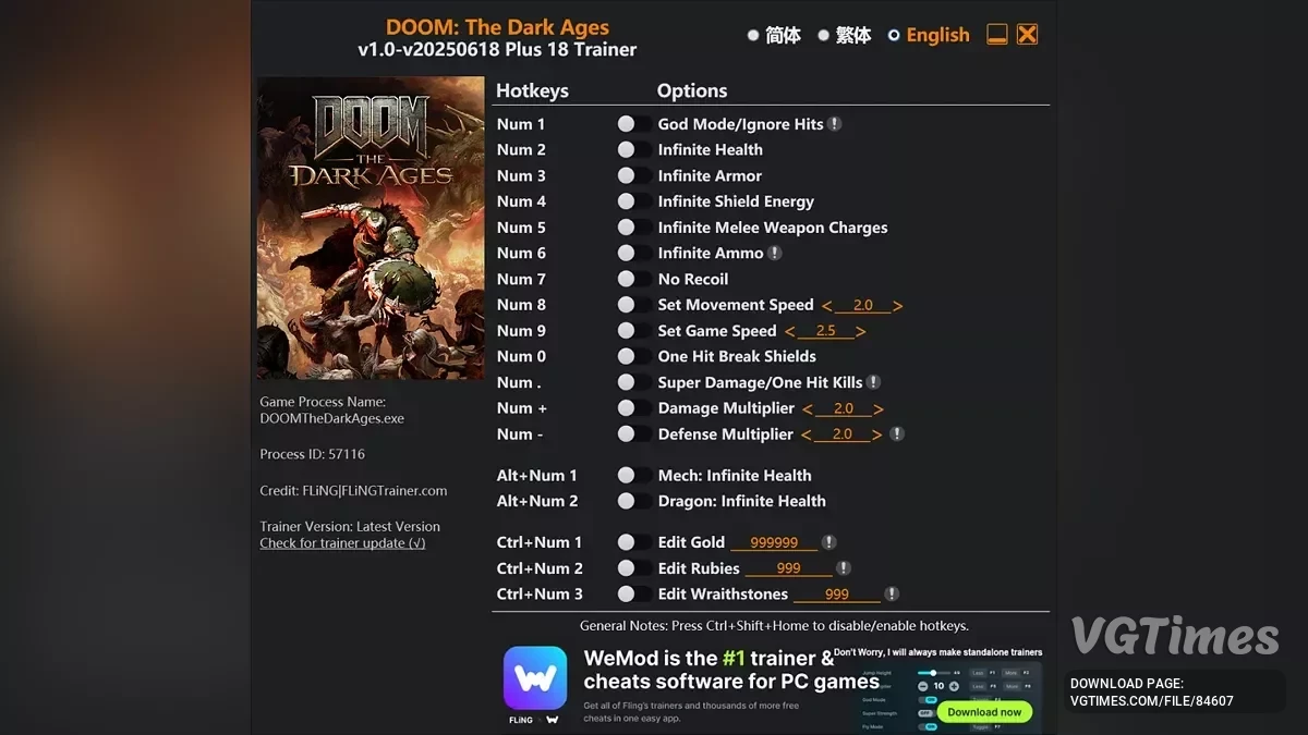 Doom: The Dark Ages — Entrenador (+18) [1.0 - ACTUALIZACIÓN: 18/06/2025]