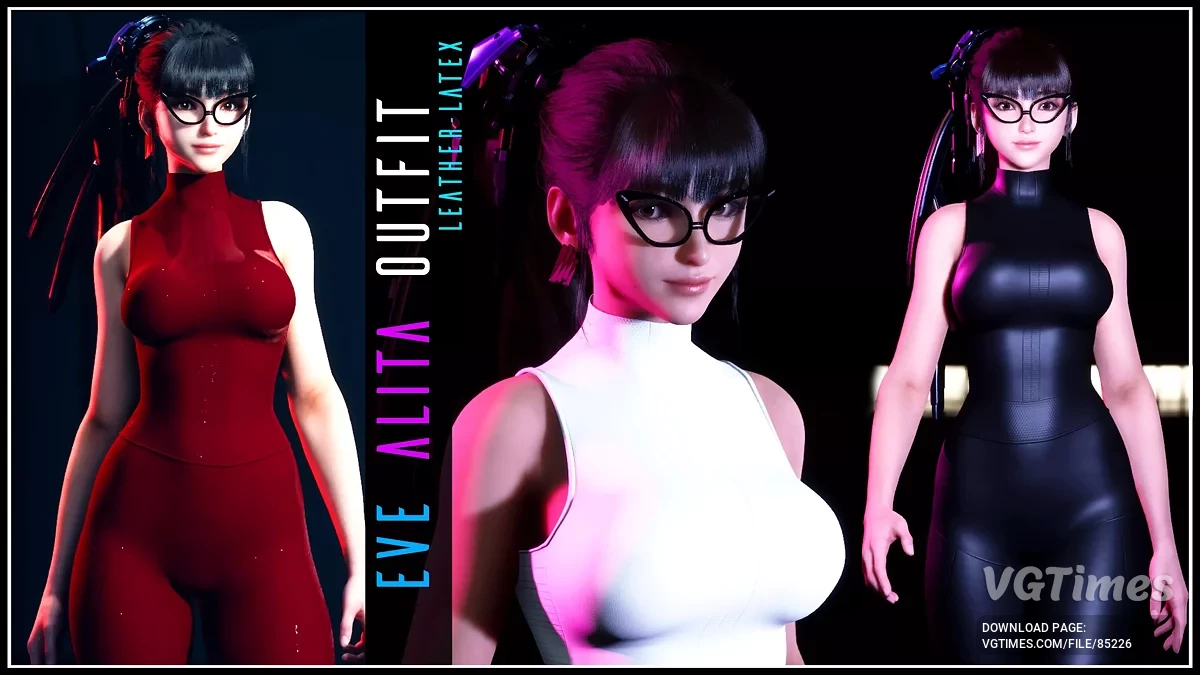 Traje de cuero y látex de Alita