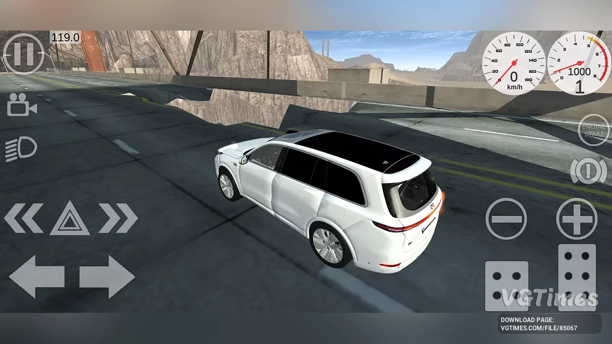 Simple Car Crash Physics Sim — Величезна пустельна траса з зруйнованим мостом (для стрибків) та офроуду