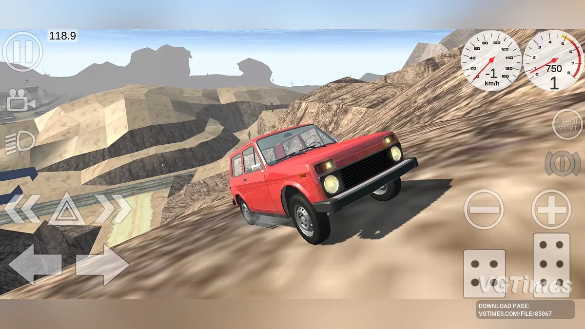 Simple Car Crash Physics Sim — Величезна пустельна траса з зруйнованим мостом (для стрибків) та офроуду