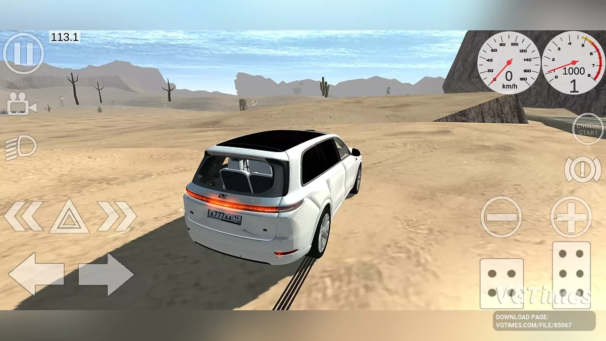 Simple Car Crash Physics Sim — Величезна пустельна траса з зруйнованим мостом (для стрибків) та офроуду