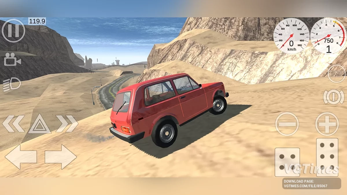 Simple Car Crash Physics Sim — Величезна пустельна траса з зруйнованим мостом (для стрибків) та офроуду