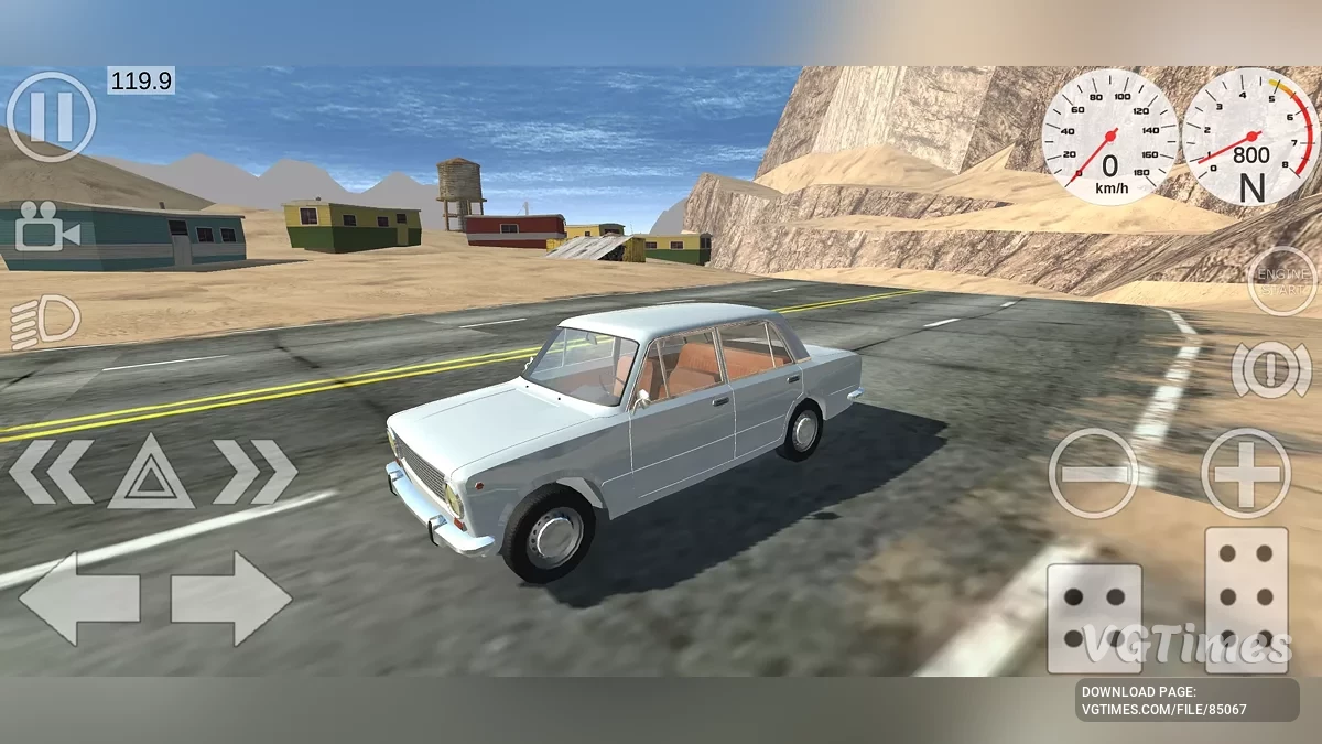Simple Car Crash Physics Sim — Величезна пустельна траса з зруйнованим мостом (для стрибків) та офроуду
