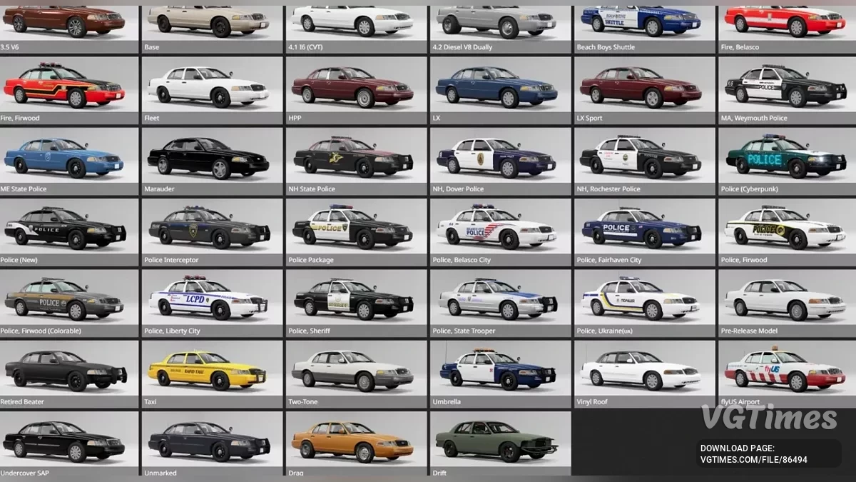 BeamNG.drive — FORD CROWN VICTORIA 98-11 (0.36.x)
