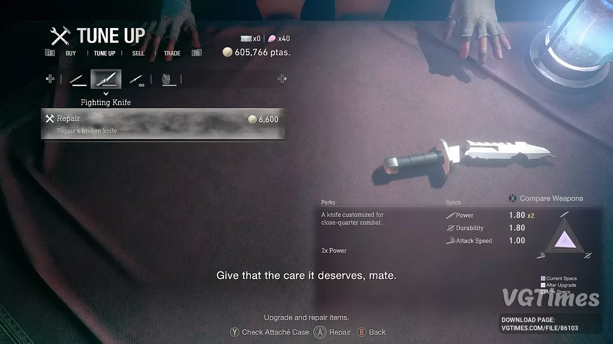 Resident Evil 4 Remake (2023) — Армійський ніж CV