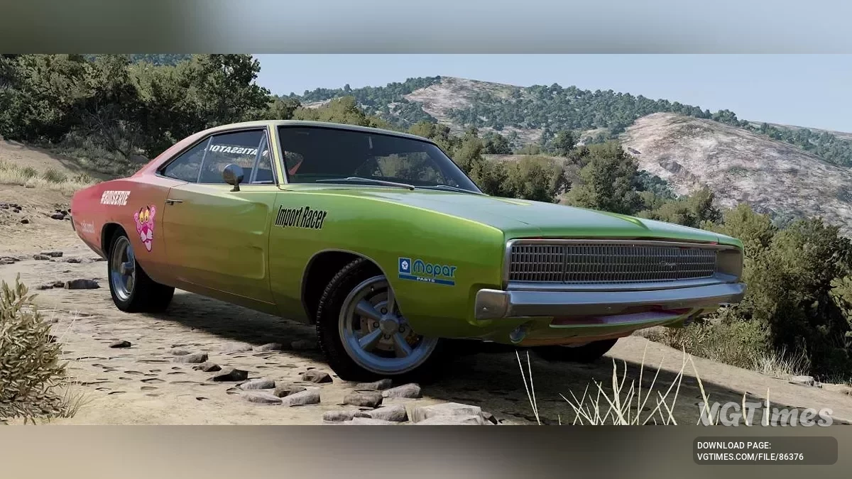 BeamNG.drive — Dodge Charger 66/67 з I6/V8/V10 [PBR] v2.0 (0.36.x)