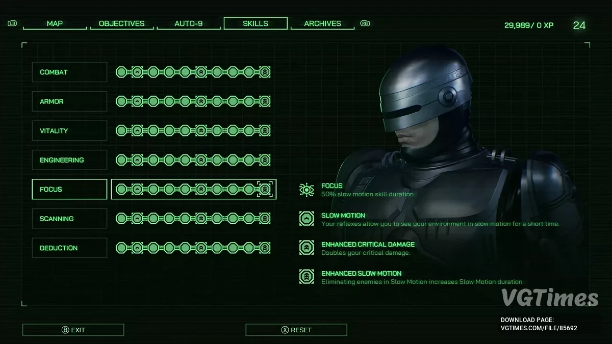 RoboCop: Rogue City - Unfinished Business — Jumlah Maksimum Poin Keterampilan