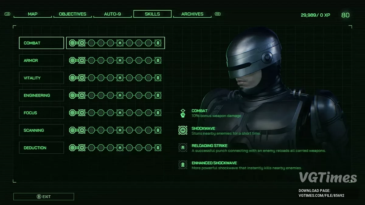 RoboCop: Rogue City - Unfinished Business — Jumlah Maksimum Poin Keterampilan