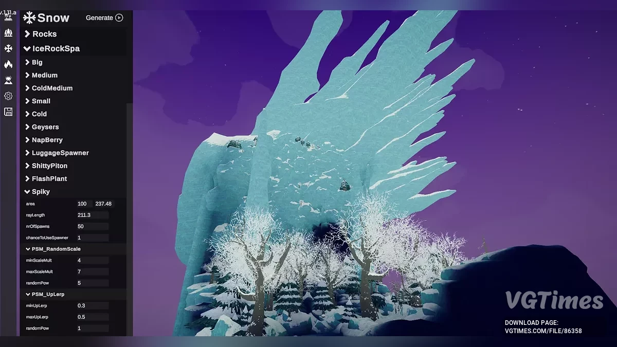 Peak — Налаштування спавна