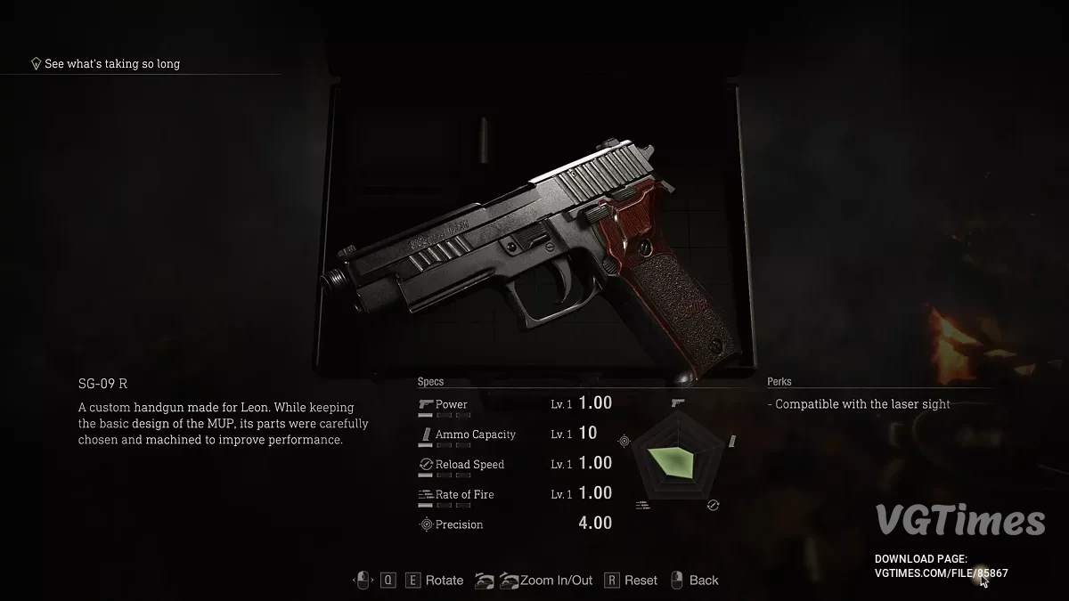 Resident Evil 4 Remake (2023) — Pistolet SIG P226 Elite