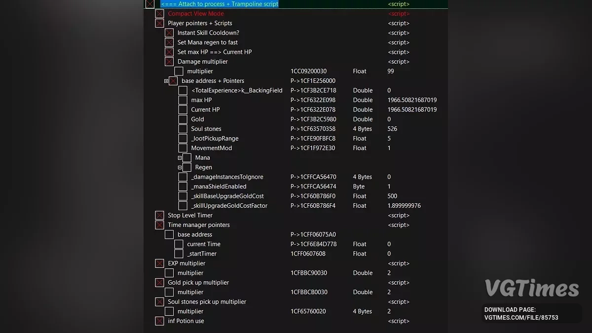 Hell Clock — Таблиця для Cheat Engine [Оновлено: 05.08.2025]