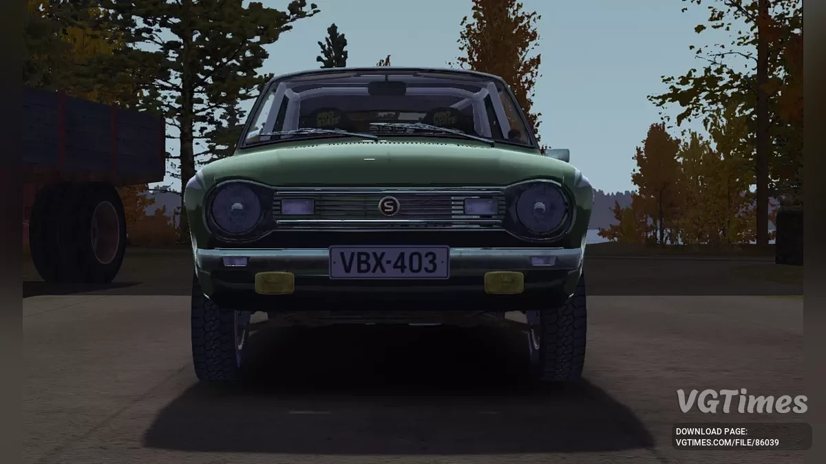 My Summer Car — Satsuma verde oscuro, listo para rally, diferentes opciones de ruedas, indicadores de carrera