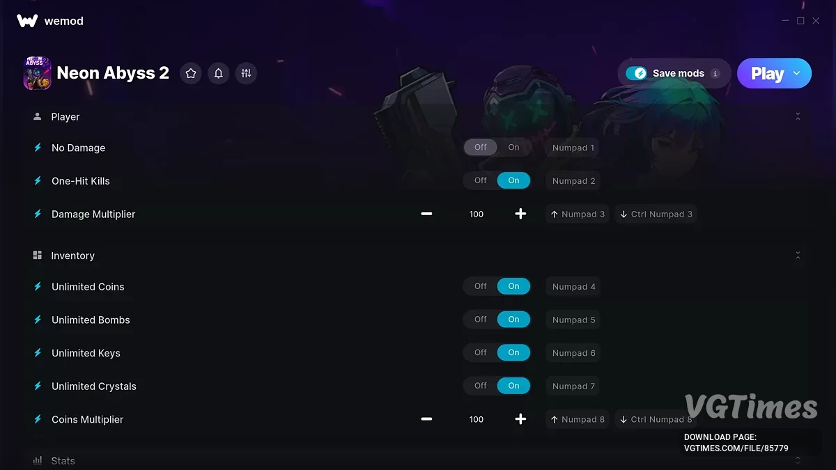Neon Abyss 2 — Трейнер (+20)