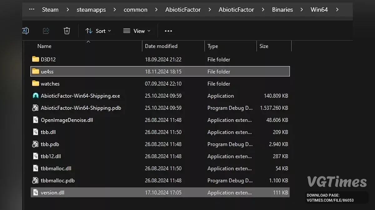 Abiotic Factor — UE4SS untuk mod