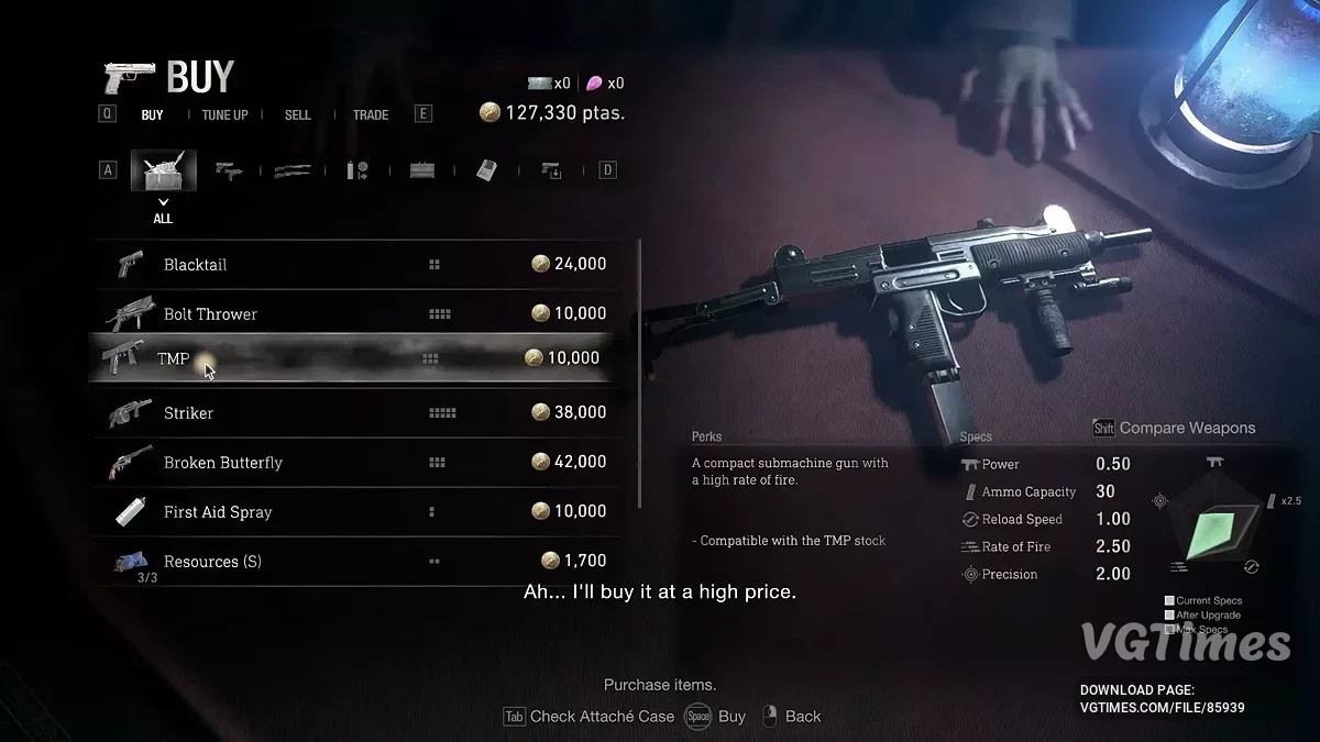 Resident Evil 4 Remake (2023) — УЗІ