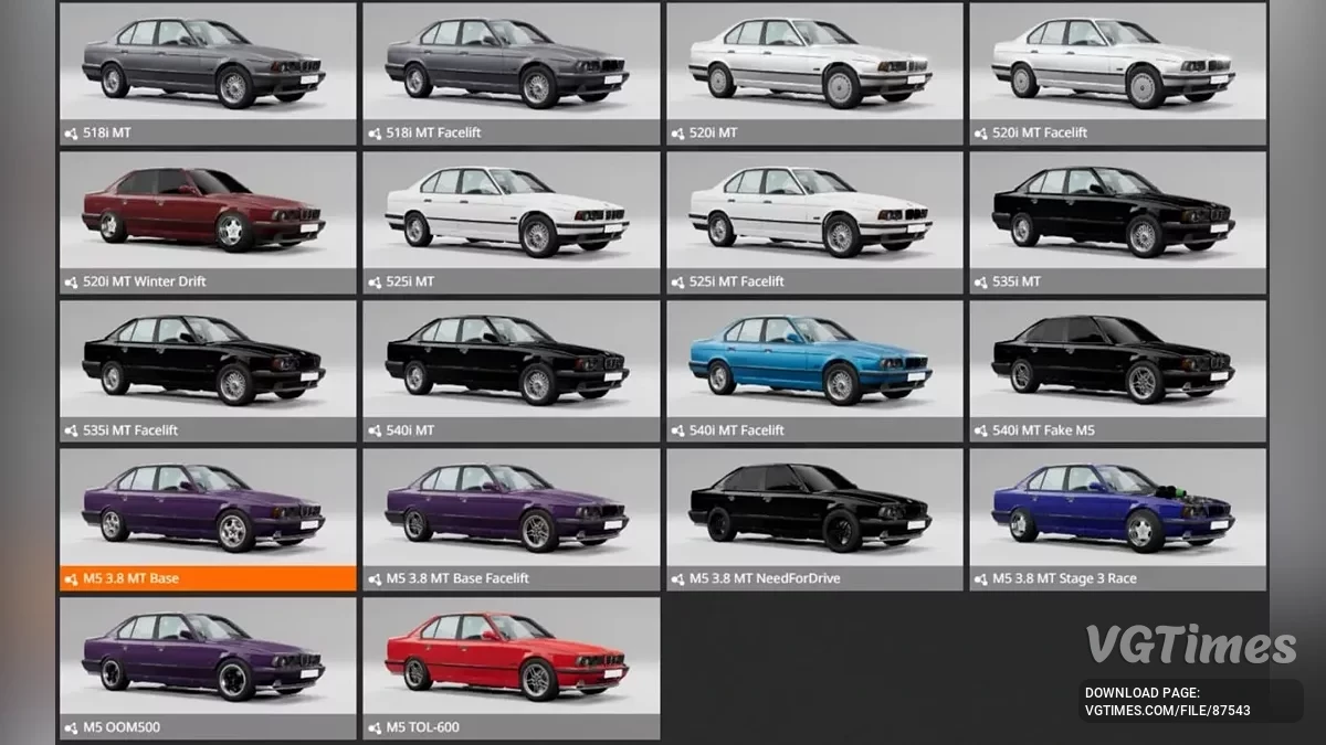 BeamNG.drive — BMW 5-Series E34 v2.90 (0.37.x)