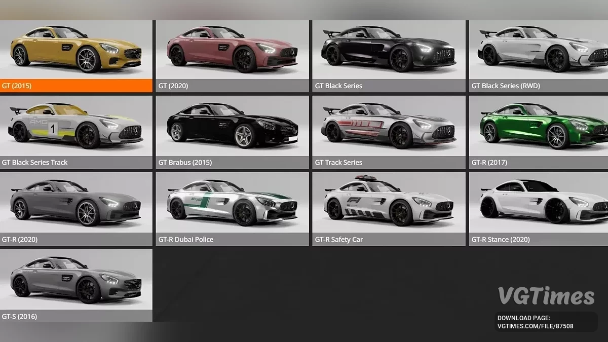 BeamNG.drive — Mercedes-AMG GT v4.16 (0.36.x)