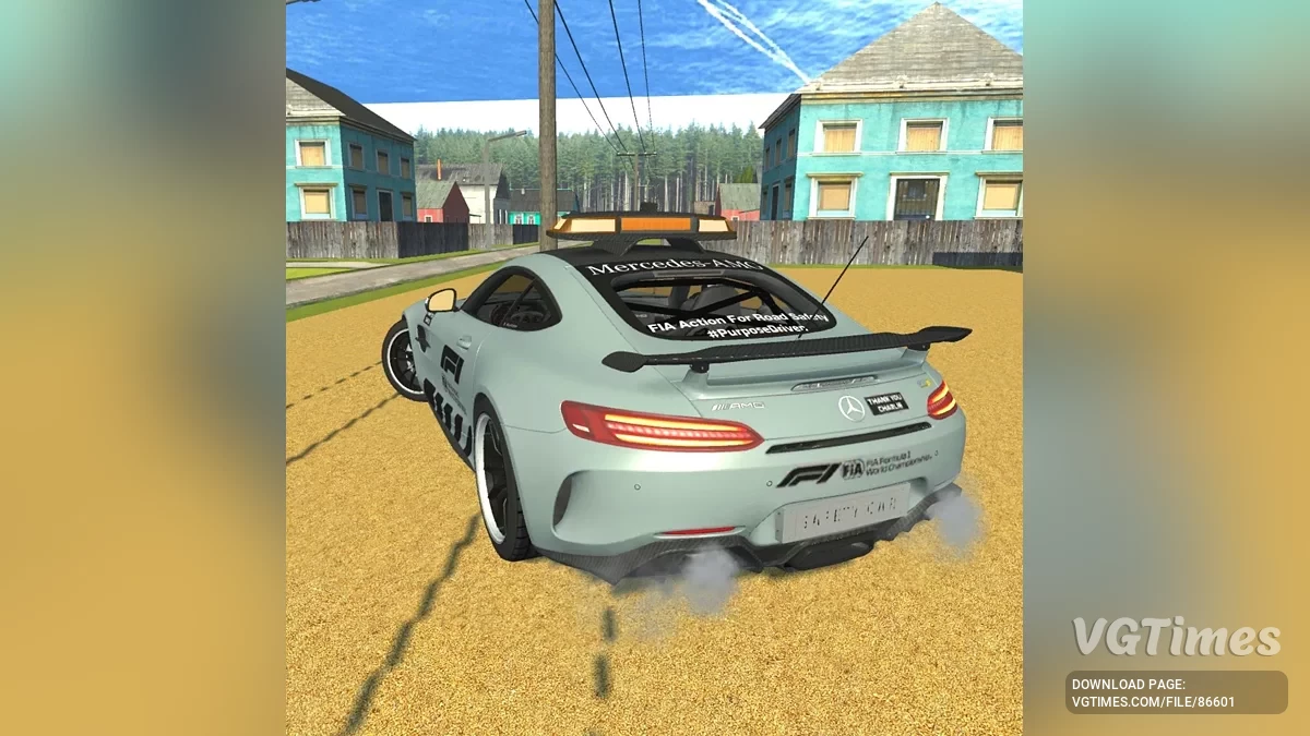 Simple Car Crash Physics Sim — Mercedes GT F1 Безпековий автомобіль