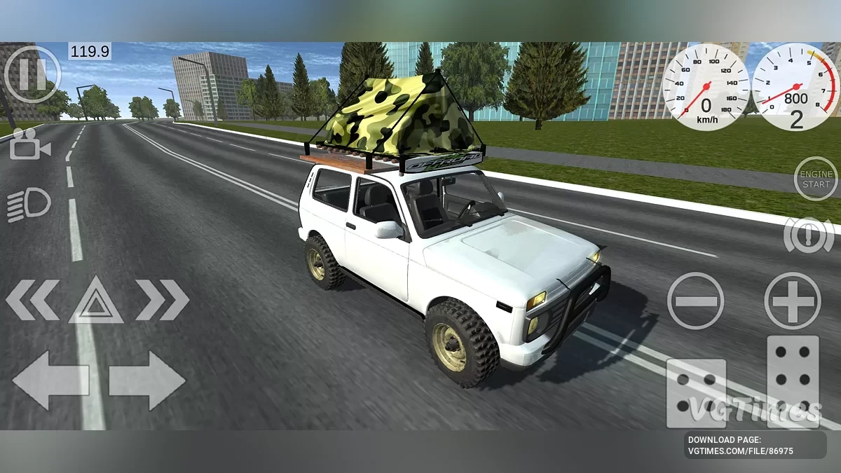 Simple Car Crash Physics Sim — Niva Urban Off-Road dengan Camping di Atas