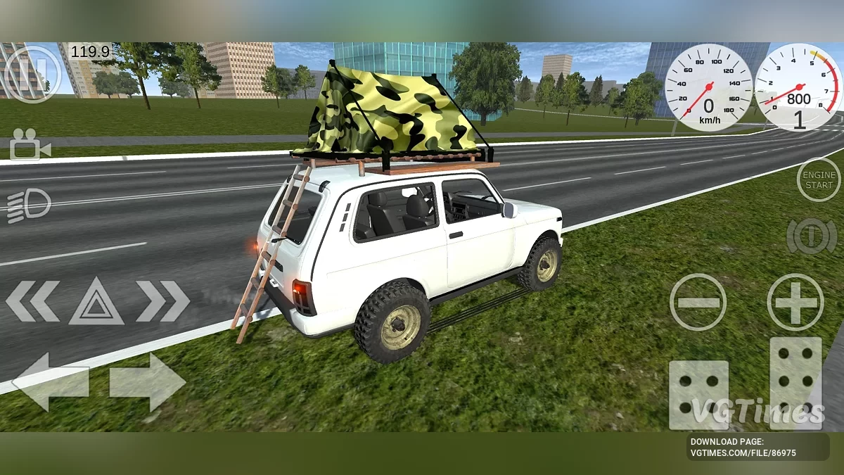 Simple Car Crash Physics Sim — Niva Urban Off-Road dengan Camping di Atas