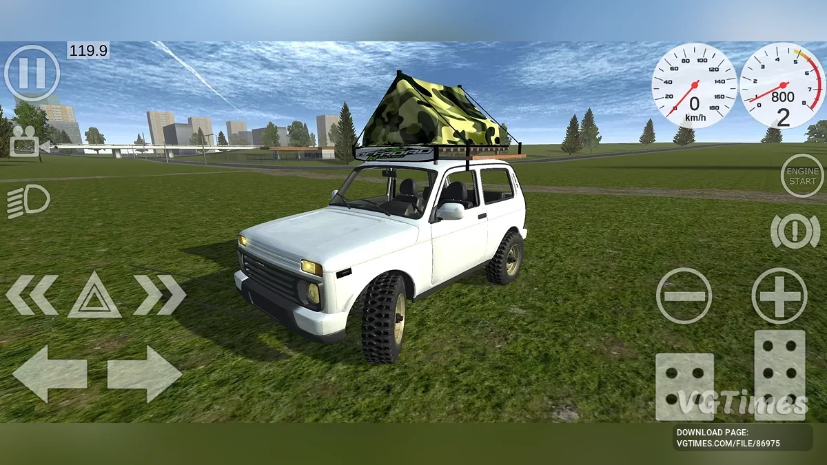 Simple Car Crash Physics Sim — Внедорожник Нива Урбан з даховим кемпінгом