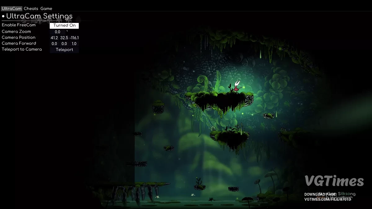 Hollow Knight: Silksong — Teletransporte para qualquer lugar e câmera livre