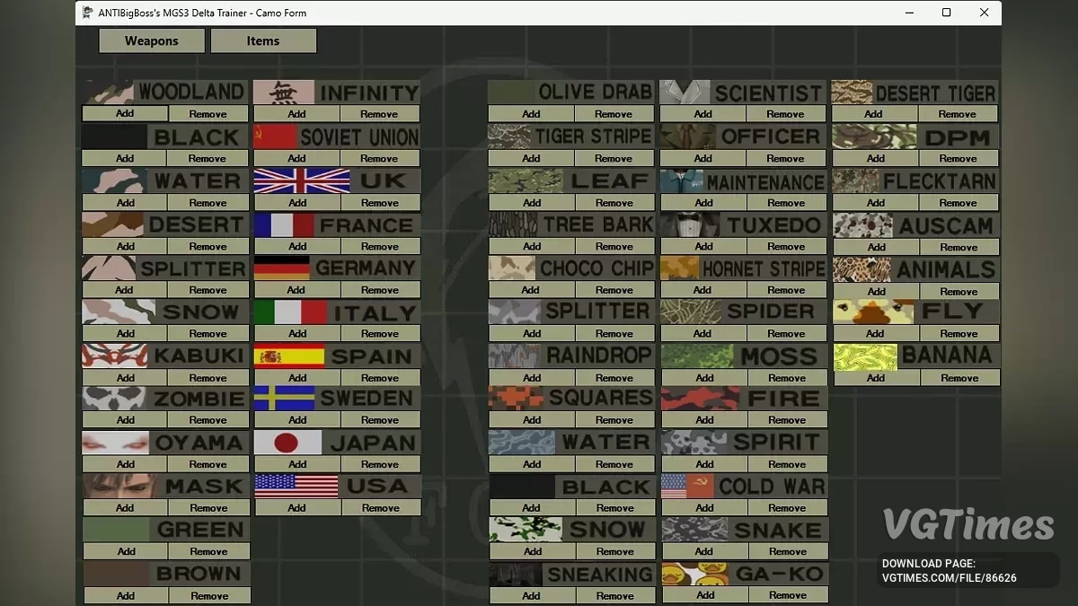 Metal Gear Solid Delta: Snake Eater — Trener (+3)