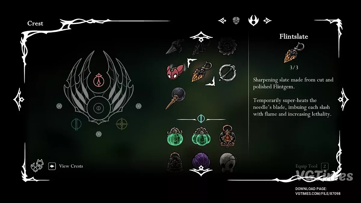 Hollow Knight: Silksong — Усі гребні, інструменти, витратні матеріали, чітки та вміння