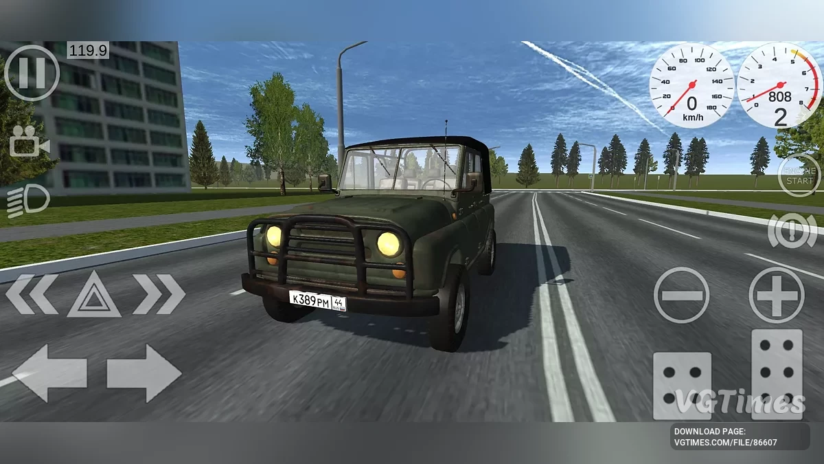 Simple Car Crash Physics Sim — Військовий УАЗик з тентом