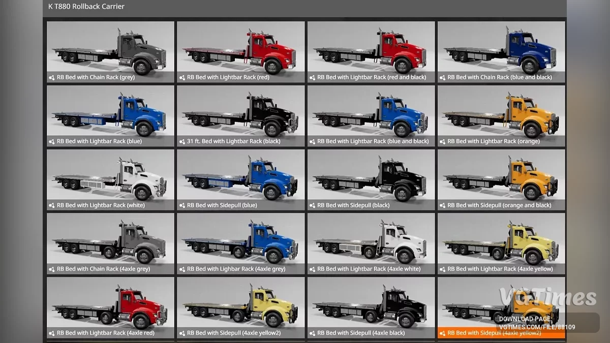 BeamNG.drive — Kenworth T880 Rollback Carrier v4.89 (0.37.x)
