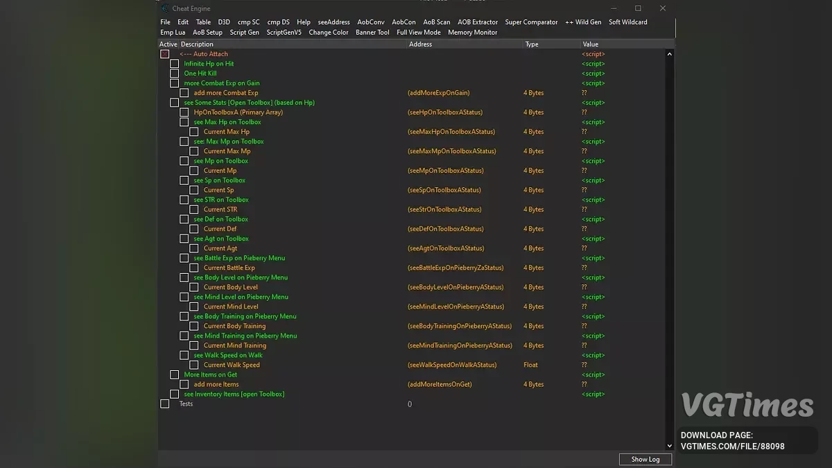 WitchSpring R — Таблиця для Cheat Engine [1.171]