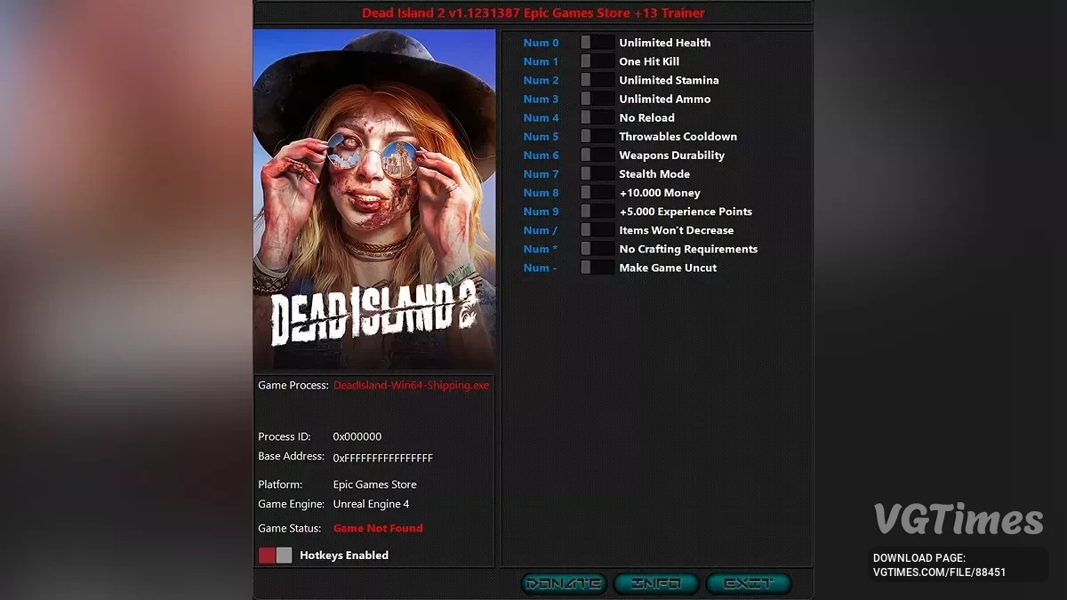 Dead Island 2 — Treinador (+13) [7.0.1.1243375]