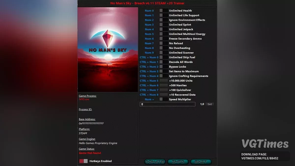 No Man&#039;s Sky — Treinador (+20) [6.11]